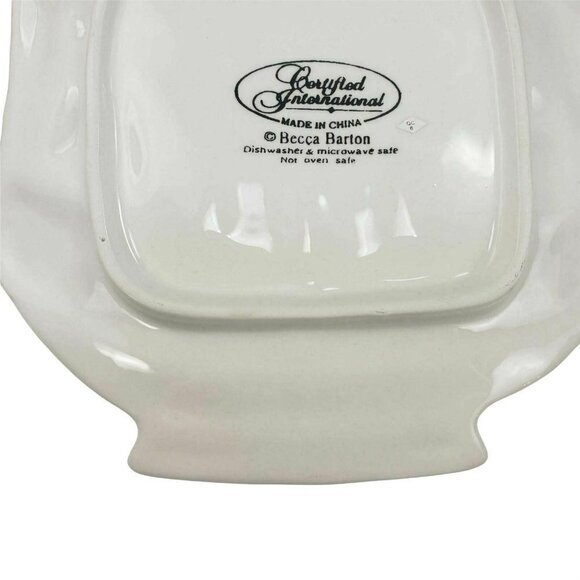 Becca Barton Santa Cookie Plate Xmas Embossed‎ Ceramic Certified International - Picture 8 of 8